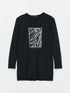 LC Waikiki Crew Neck Sequined Long Sleeve Women's Tunic